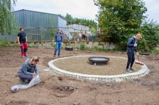 Ohnisko v priebehu prác